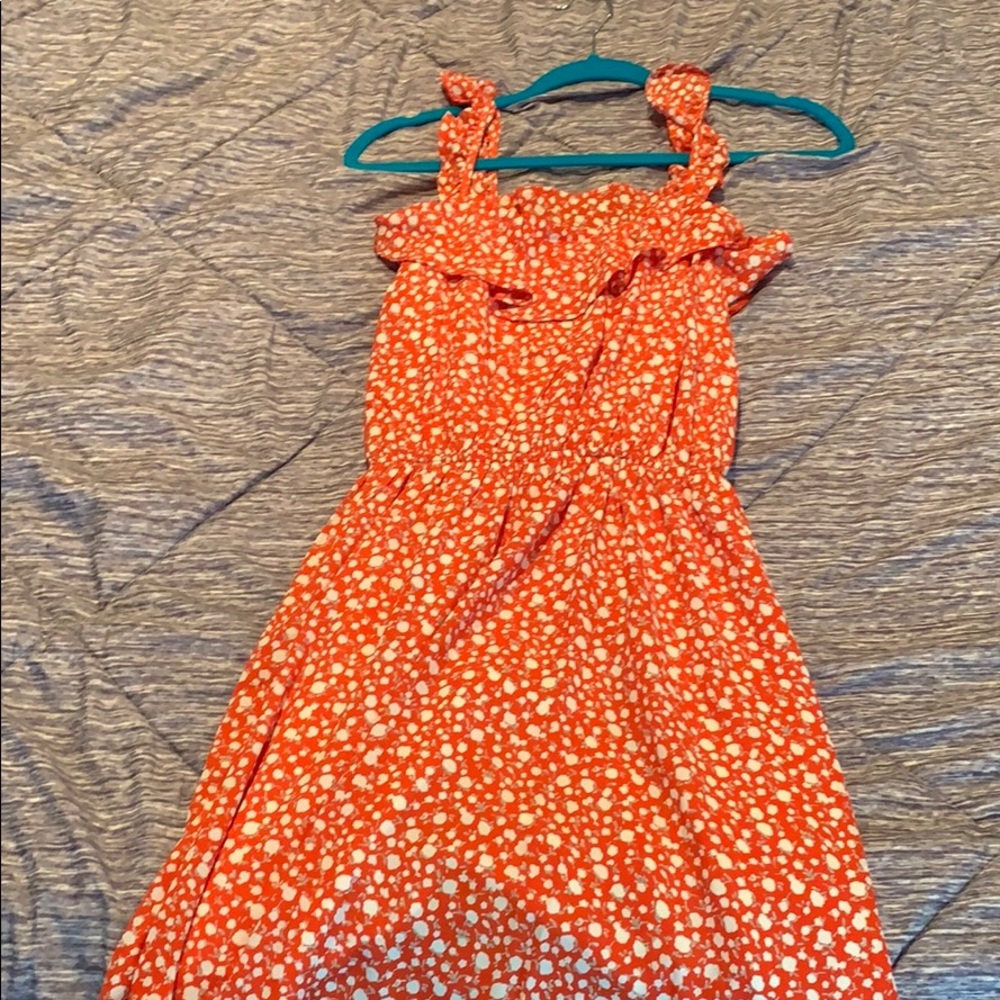 Orange and White flower dress